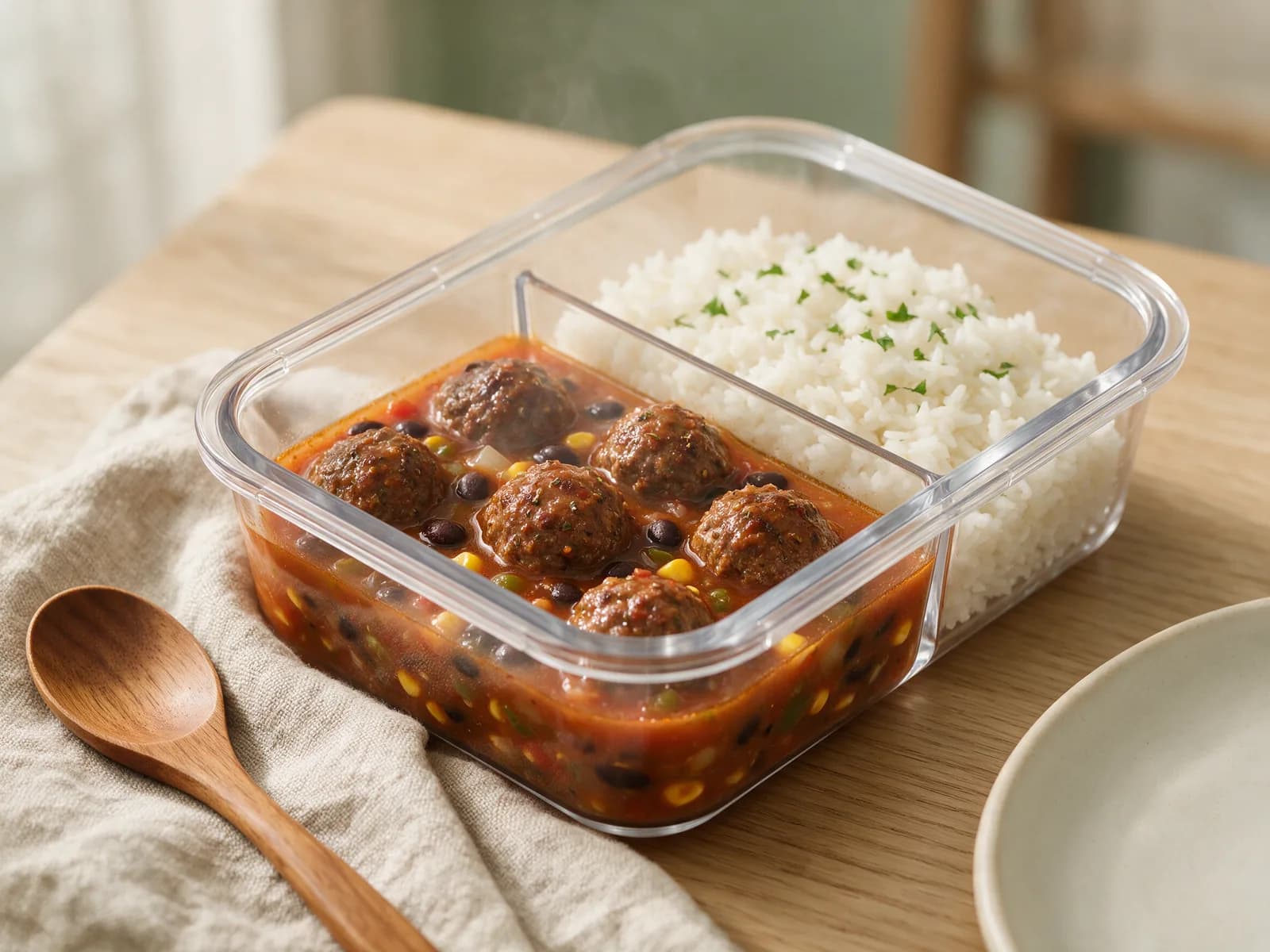 Albóndigas en caldillo de jitomate con arroz