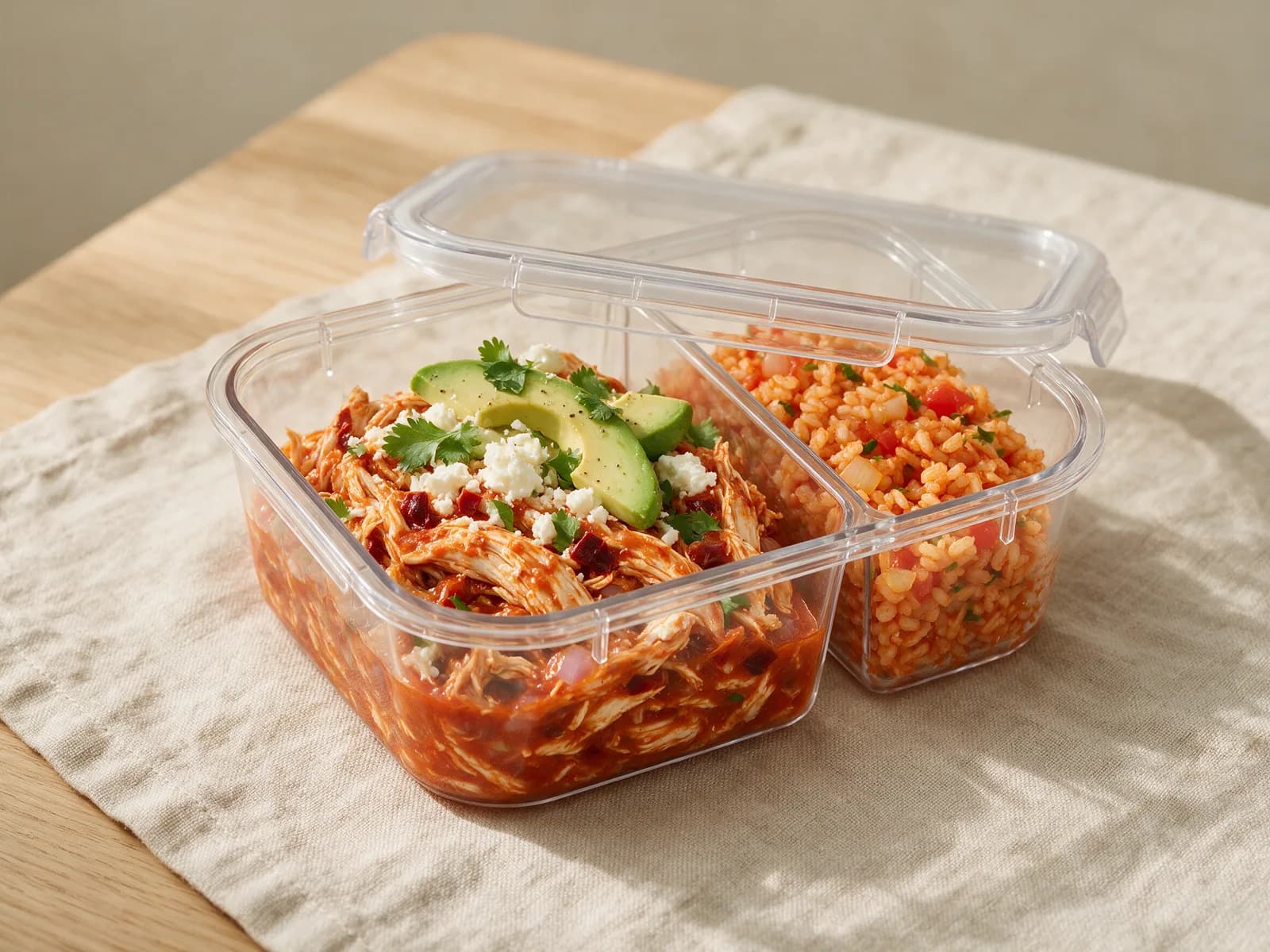 Tinga de pollo con arroz rojo